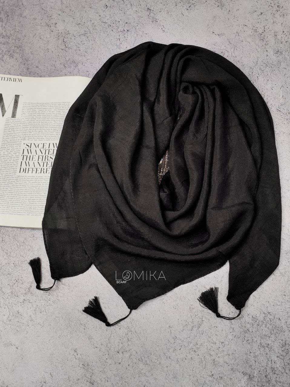 روسری اسلپ مشکی سری انتخابی کدrs1 (عمده)