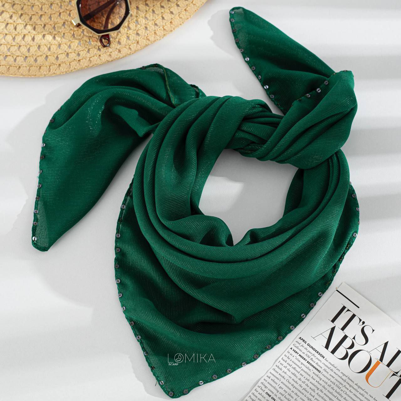 روسری حریرپولکی بسته16رنگی کدrm2 (عمده)