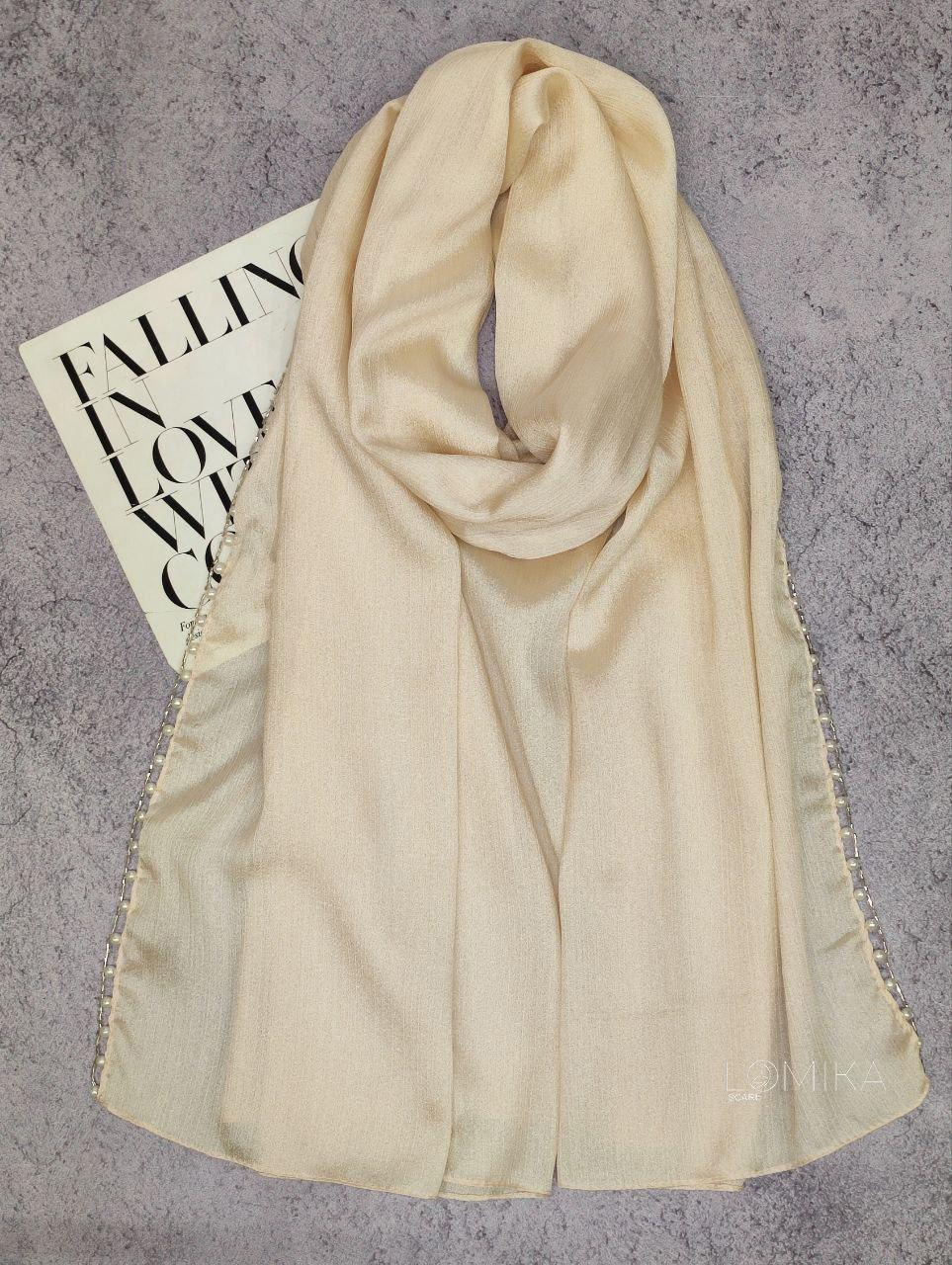 شال کریستال لبه مروارید بسته10رنگی کدsm1 (عمده)