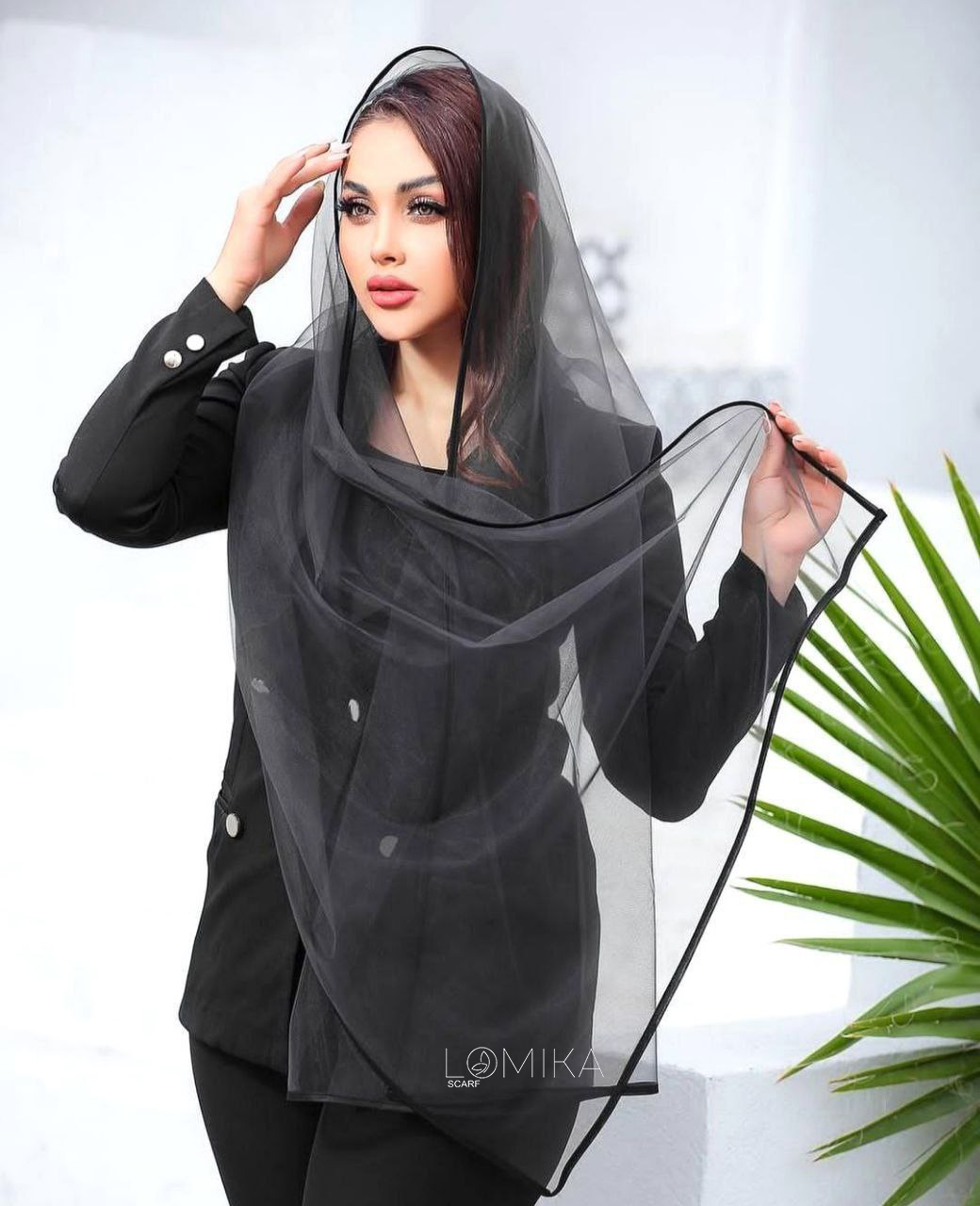 شال توری مشکی سری انتخابی کد sm8 (عمده)