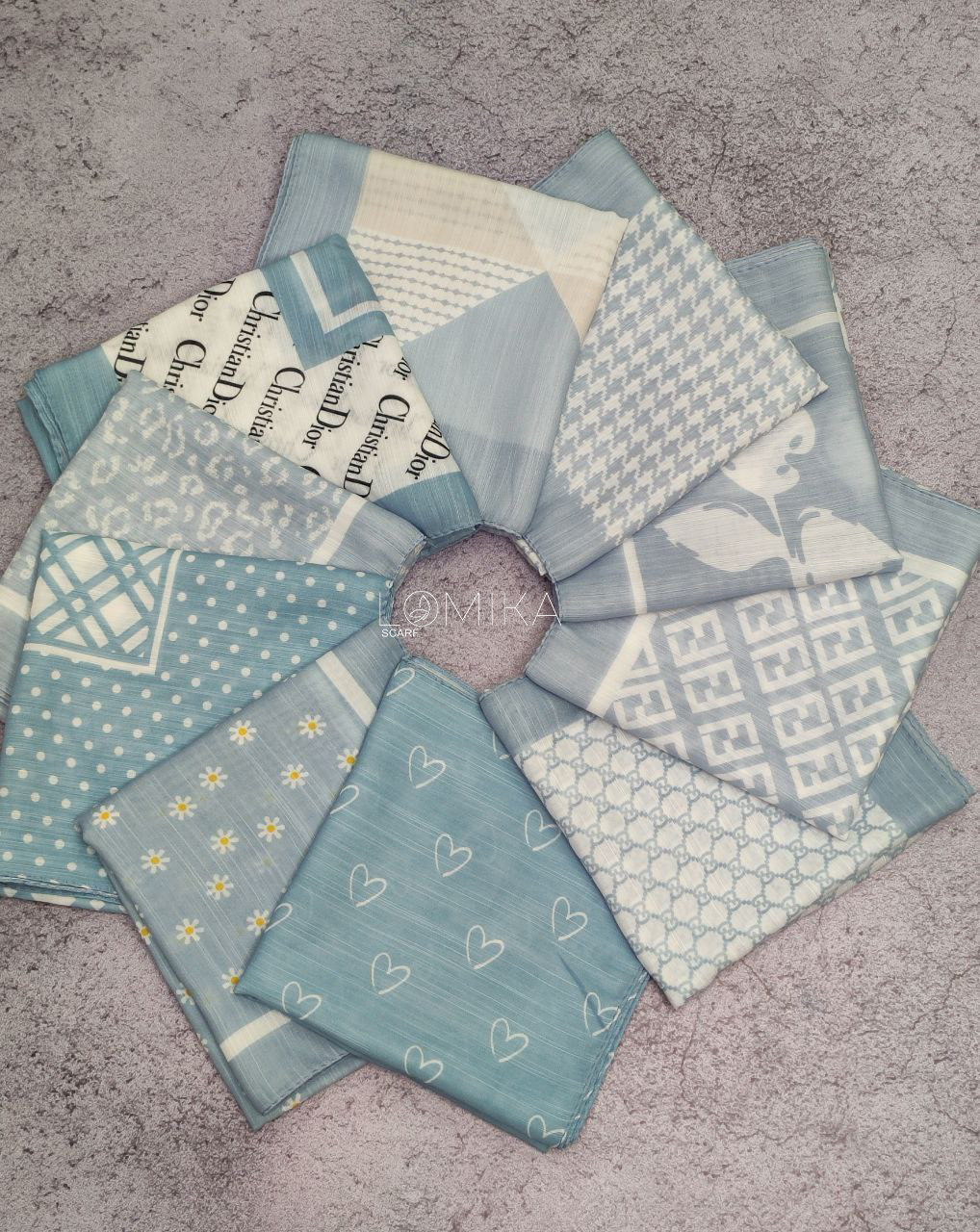 مینی اسکارف طرحبندی بسته10طرحی کد mt4 (عمده)