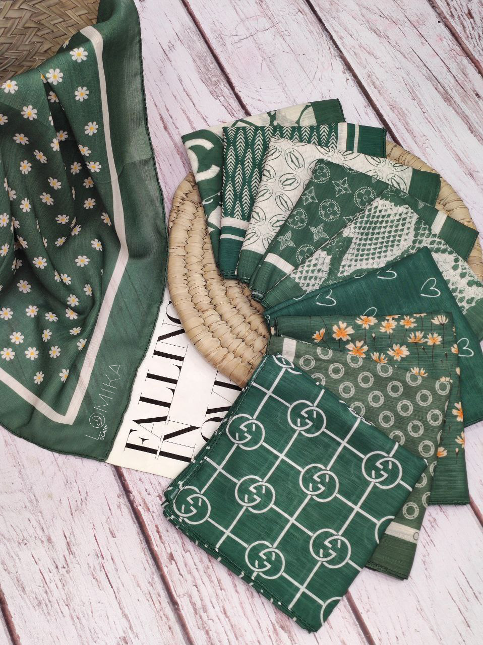 مینی اسکارف طرحبندی بسته10طرحی کد mt6 (عمده)