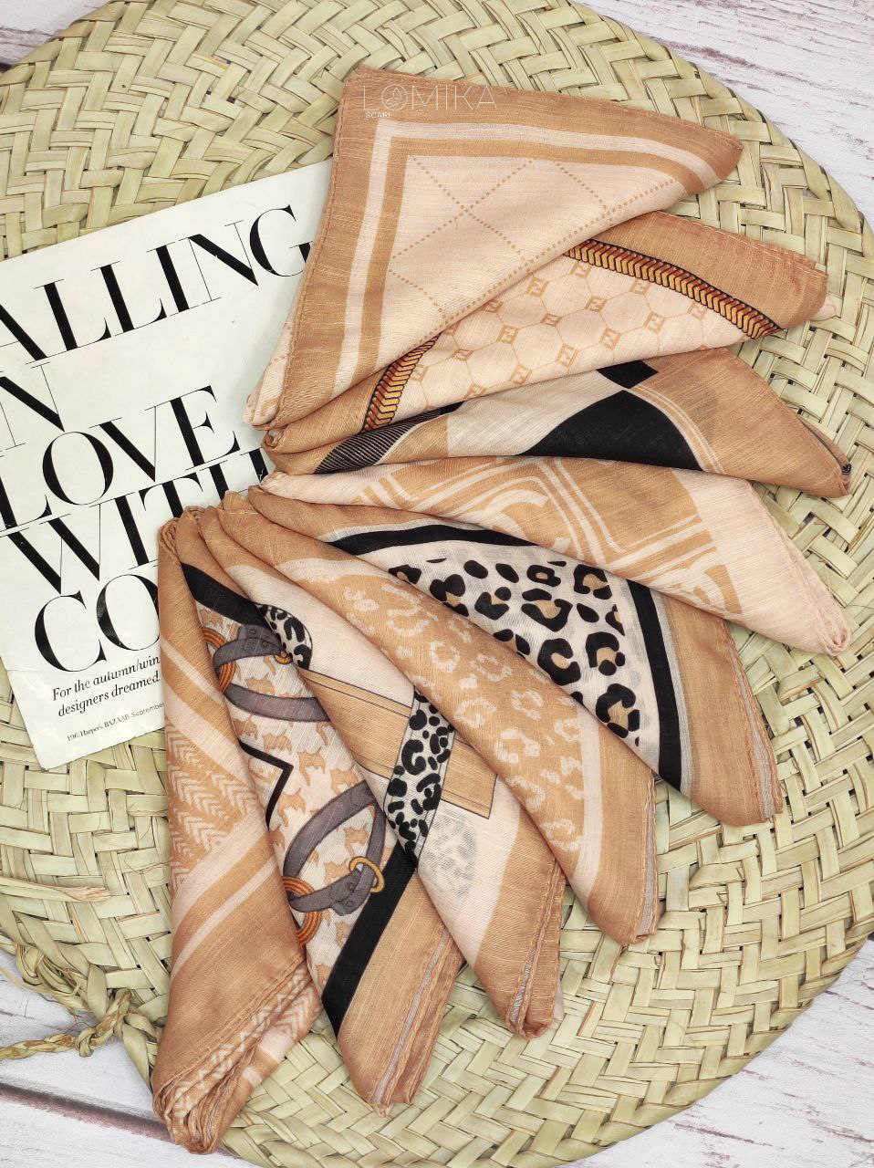 مینی اسکارف طرحبندی بسته9طرحی کد mt10 (عمده)