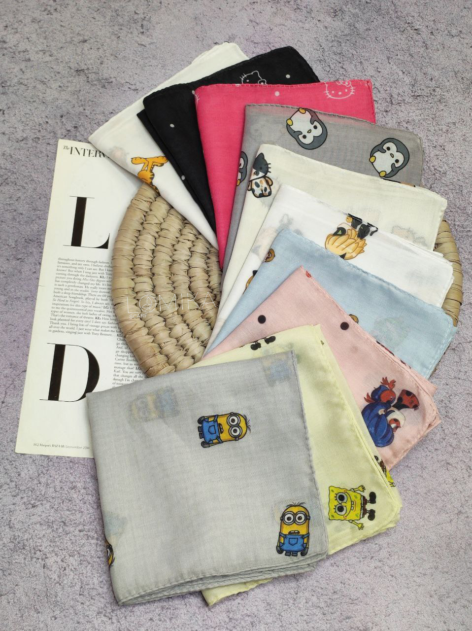 مینی اسکارف تینیجری بسته10طرحی کد mt12 (عمده)