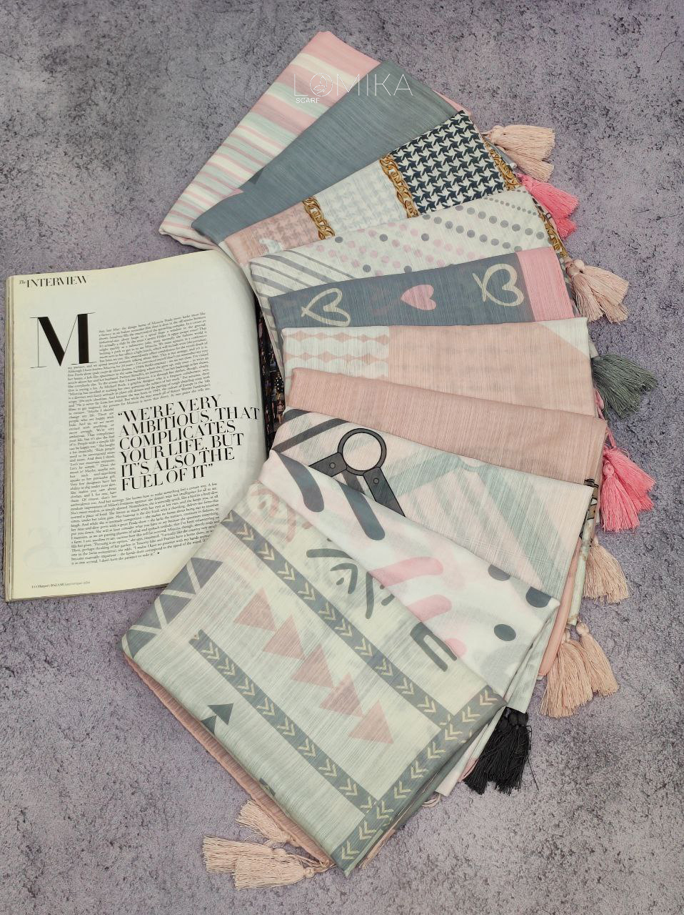 شال طرحبندی بسته10طرحی کد sh5 (عمده)