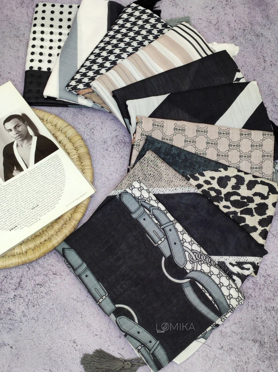 شال طرحبندی بسته10طرحی کد sh6 (عمده)