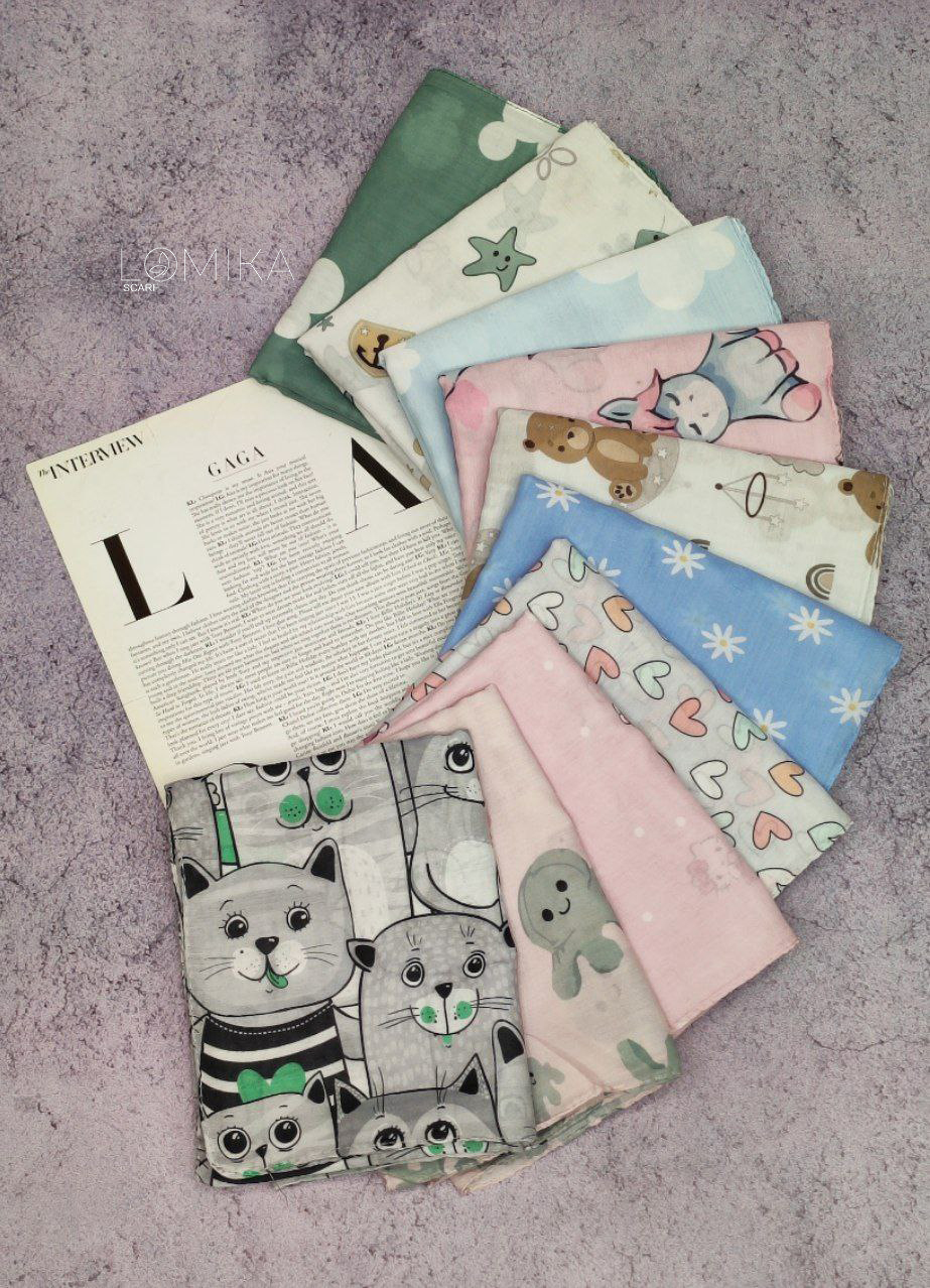 شال بچگانه بسته10طرحی کد sh17 (عمده)