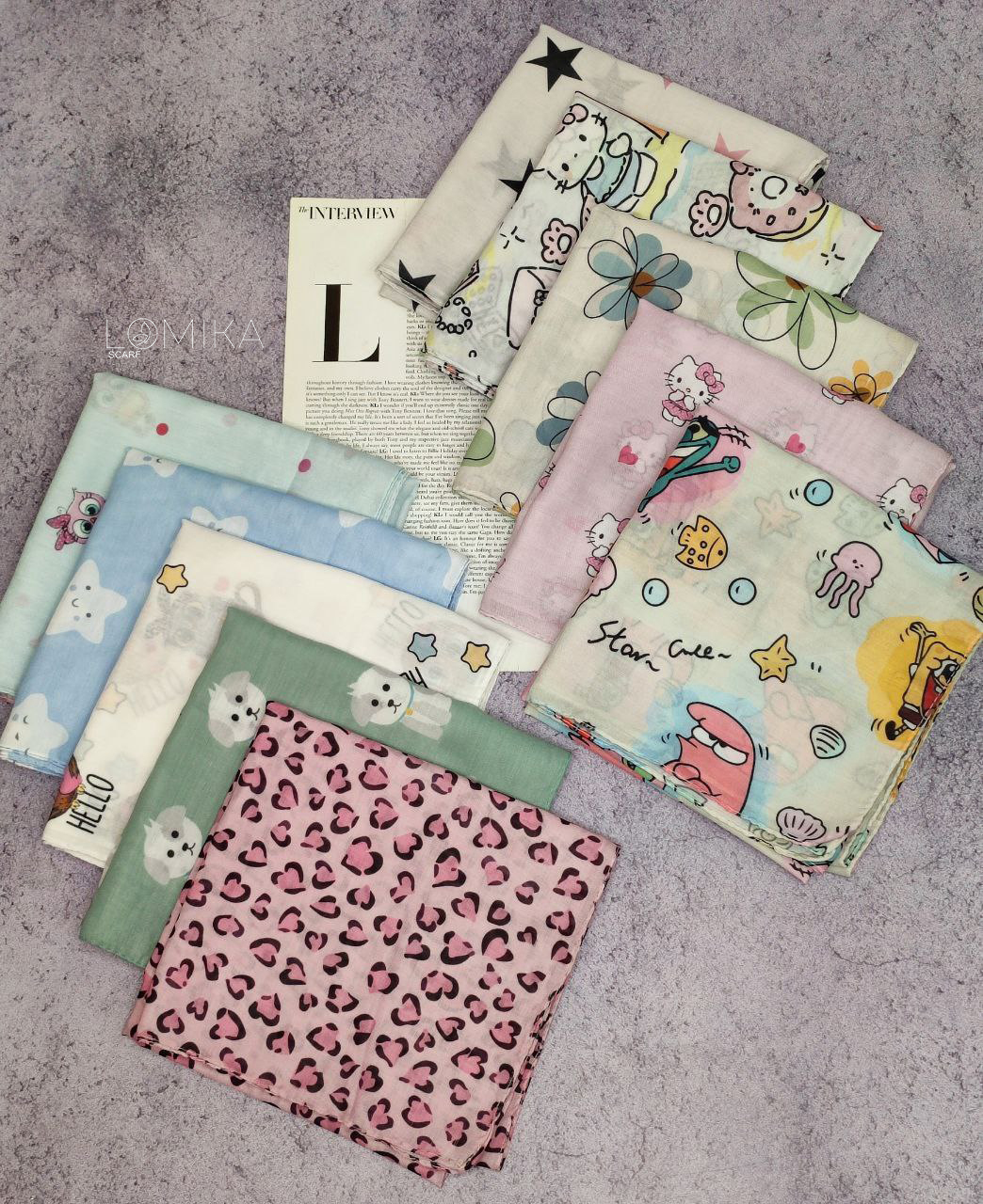 روسری بچگانه بسته10طرحی کد mt13 (عمده)