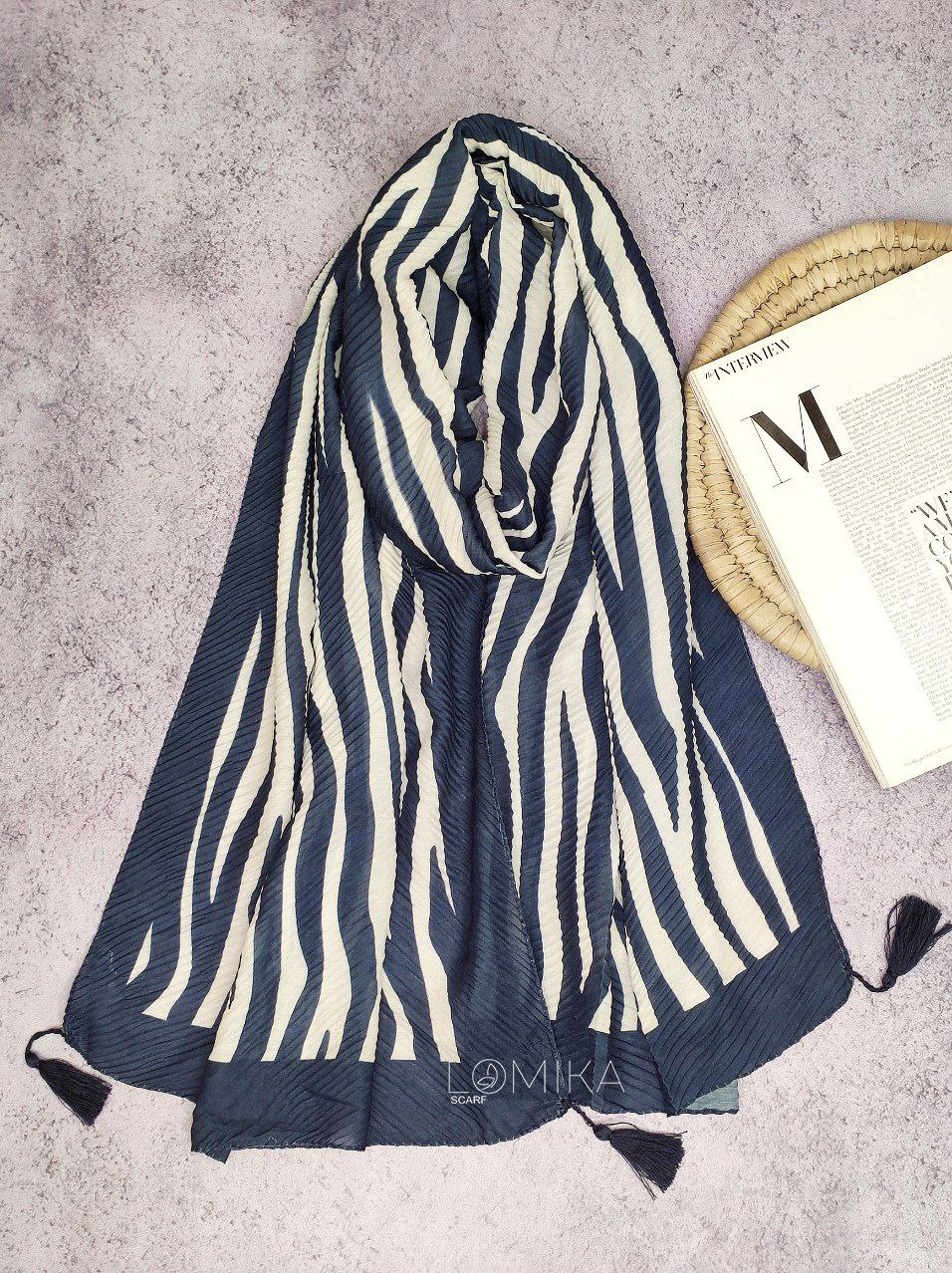 شال پلیسه زبرا بسته6رنگی کد sp12 (عمده)