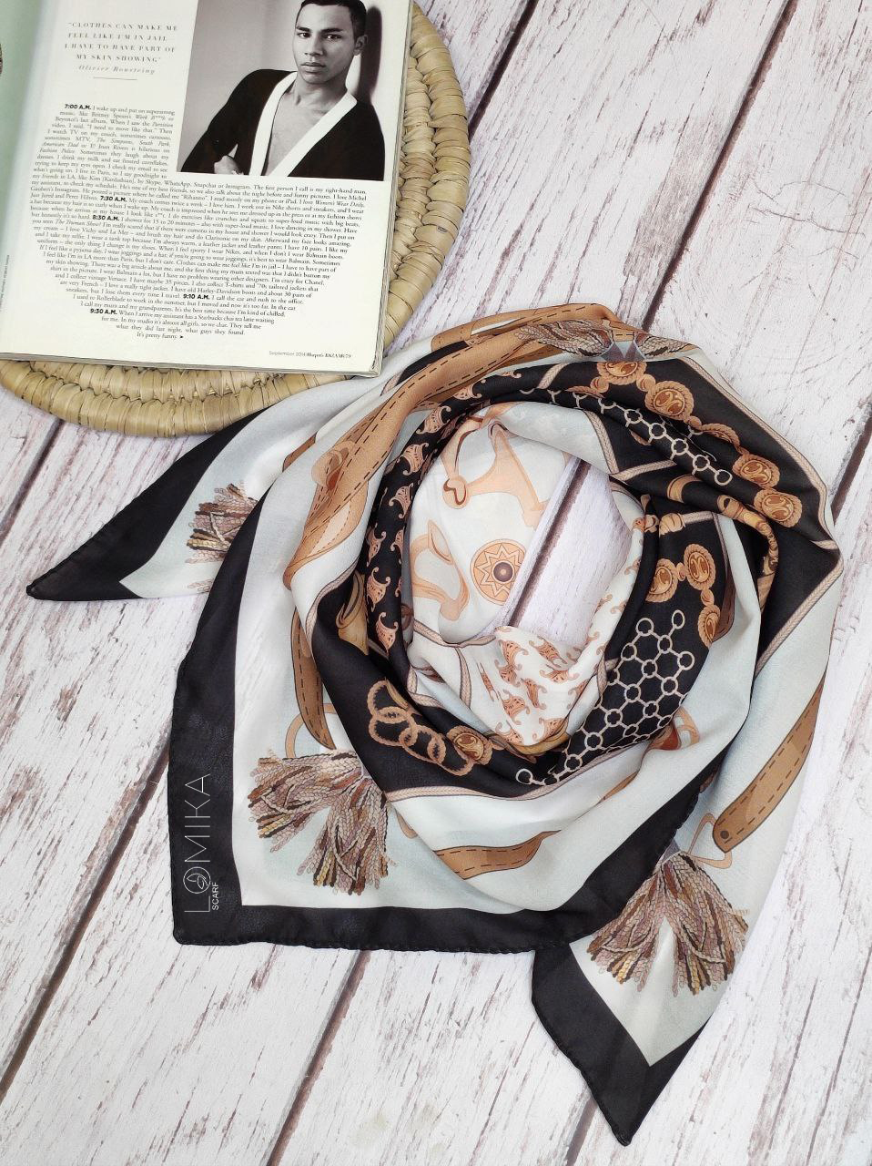 روسری طرحدار بسته5رنگی کد r25 (عمده)