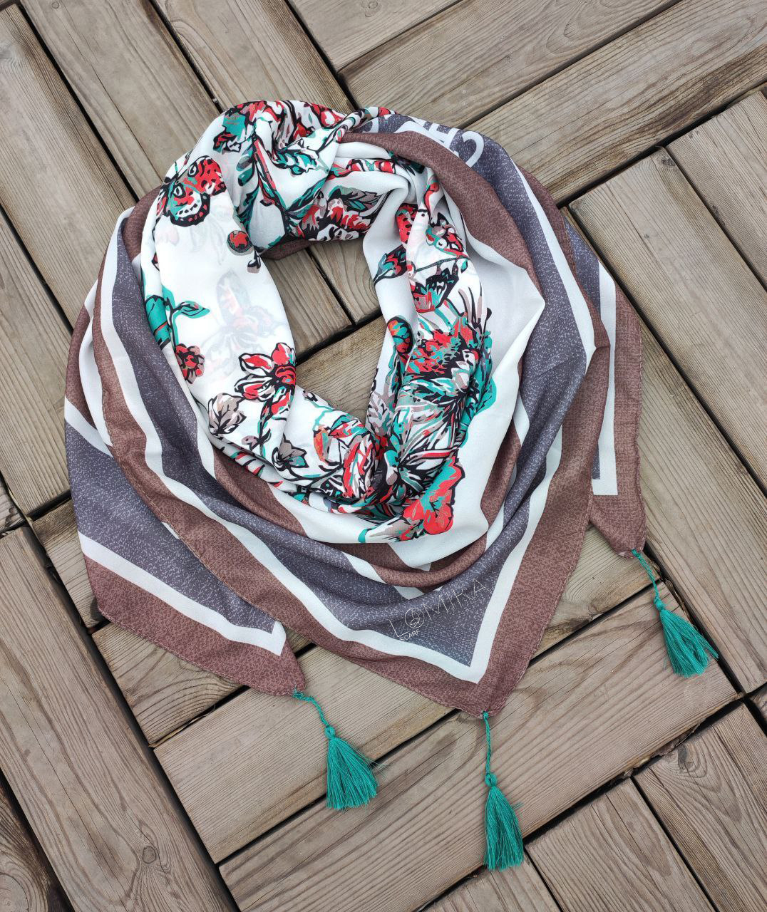 روسری طرحدار بسته6رنگی کد r29 (عمده)