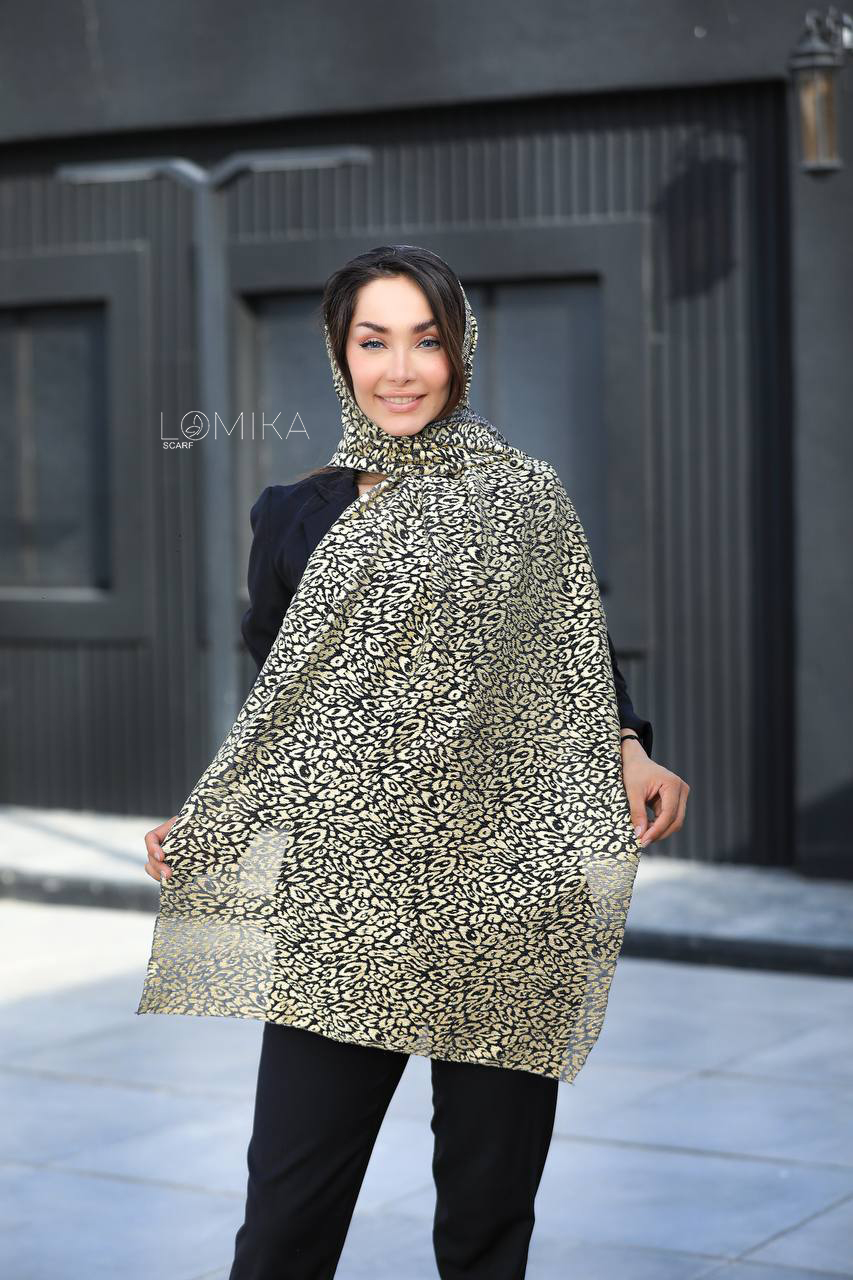 شال حریر طلاکوب بسته5رنگی کد sm13 (عمده)