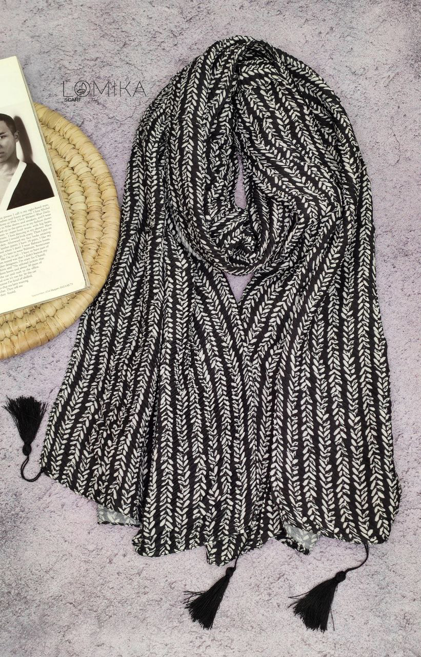 شال پلیسه طرحدار بسته6رنگی کد sp19 (عمده)