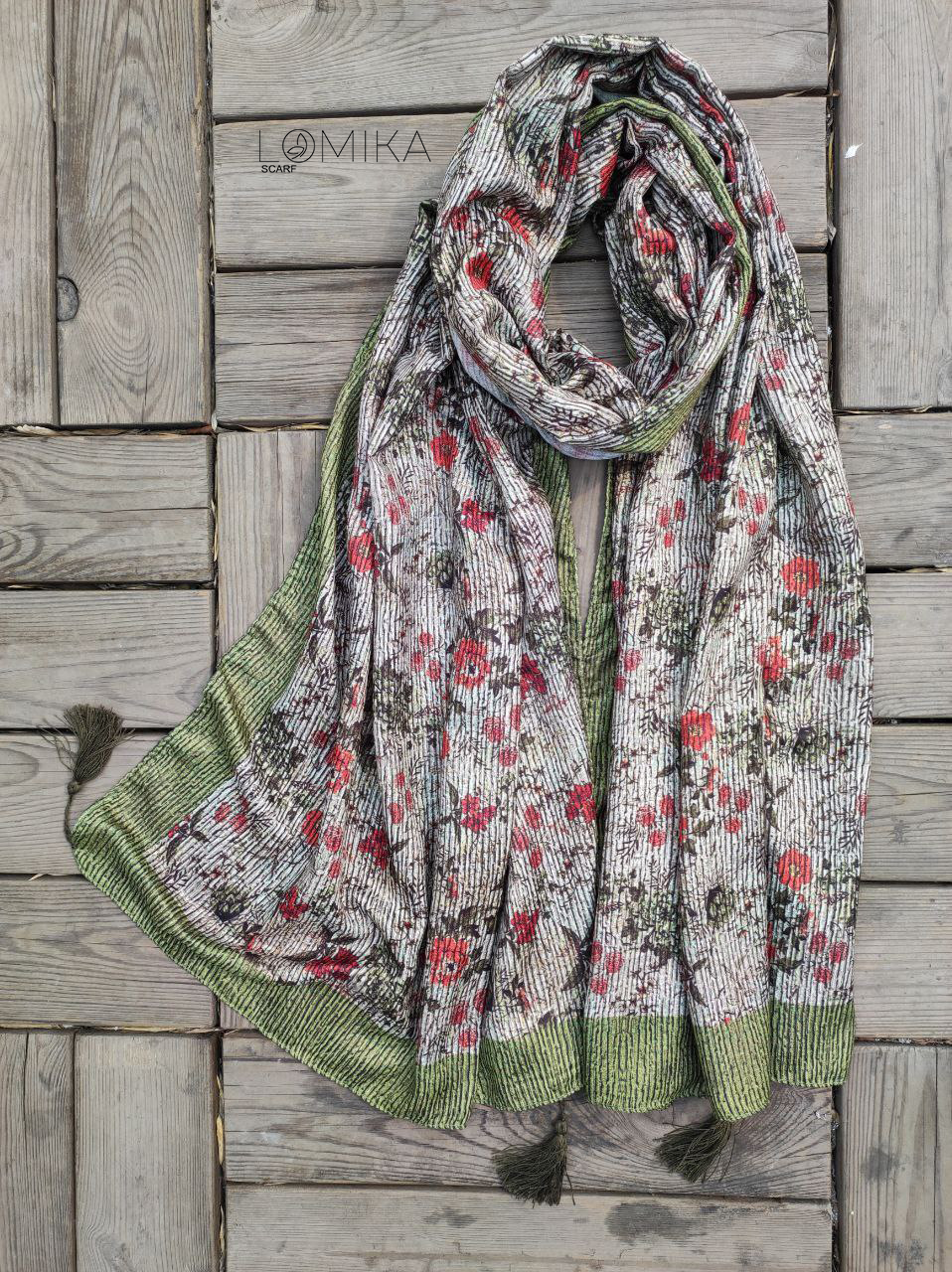 شال طرح پلیسه بسته6رنگی sh24 (عمده)