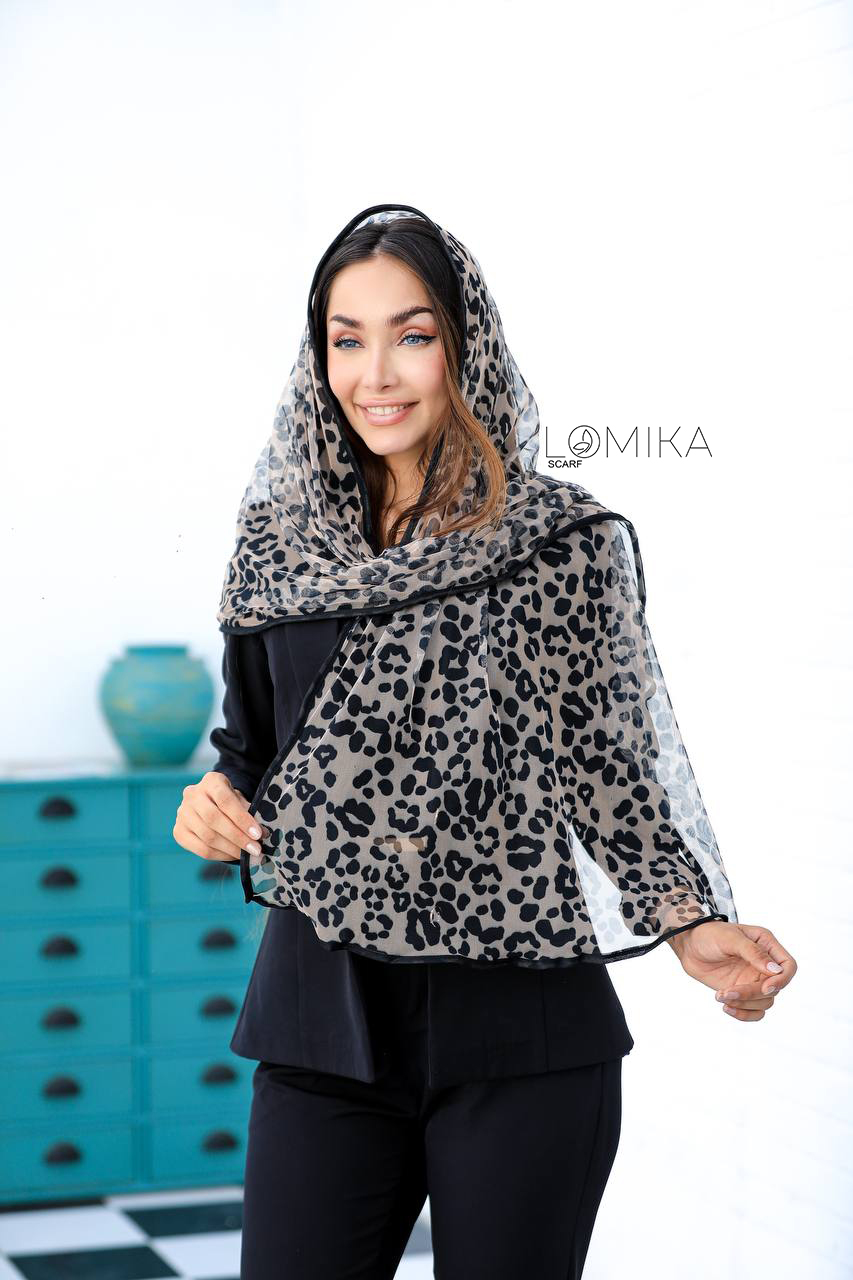 شال توری پلنگی سری انتخابی کد sh38 (عمده)