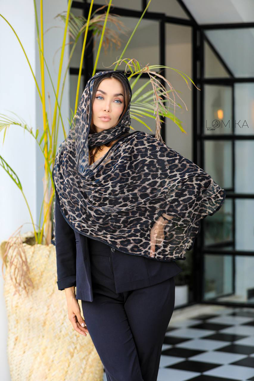 شال توری پلنگی سری انتخابی کد sh40 (عمده)