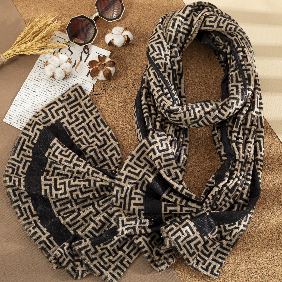 شال مخمل طرحدار سری انتخابی کد sc14 (عمده)