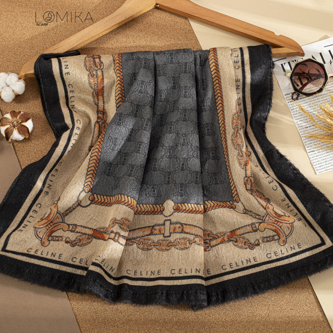 شال مخمل طرحدار سری انتخابی کد sc17 (عمده)