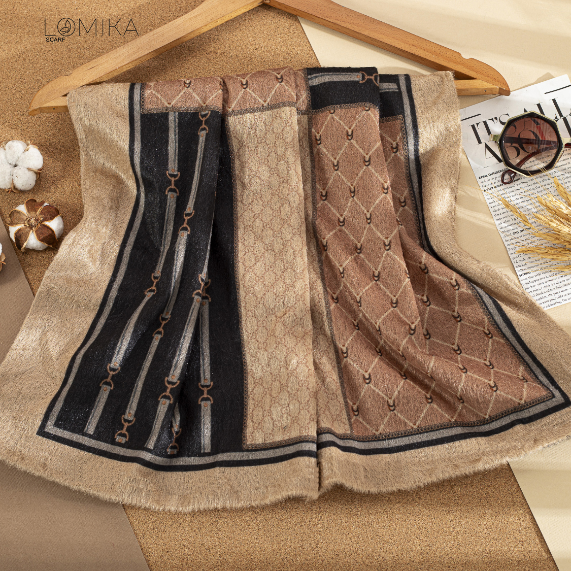 شال مخمل طرحدار سری انتخابی کد sc19 (عمده)