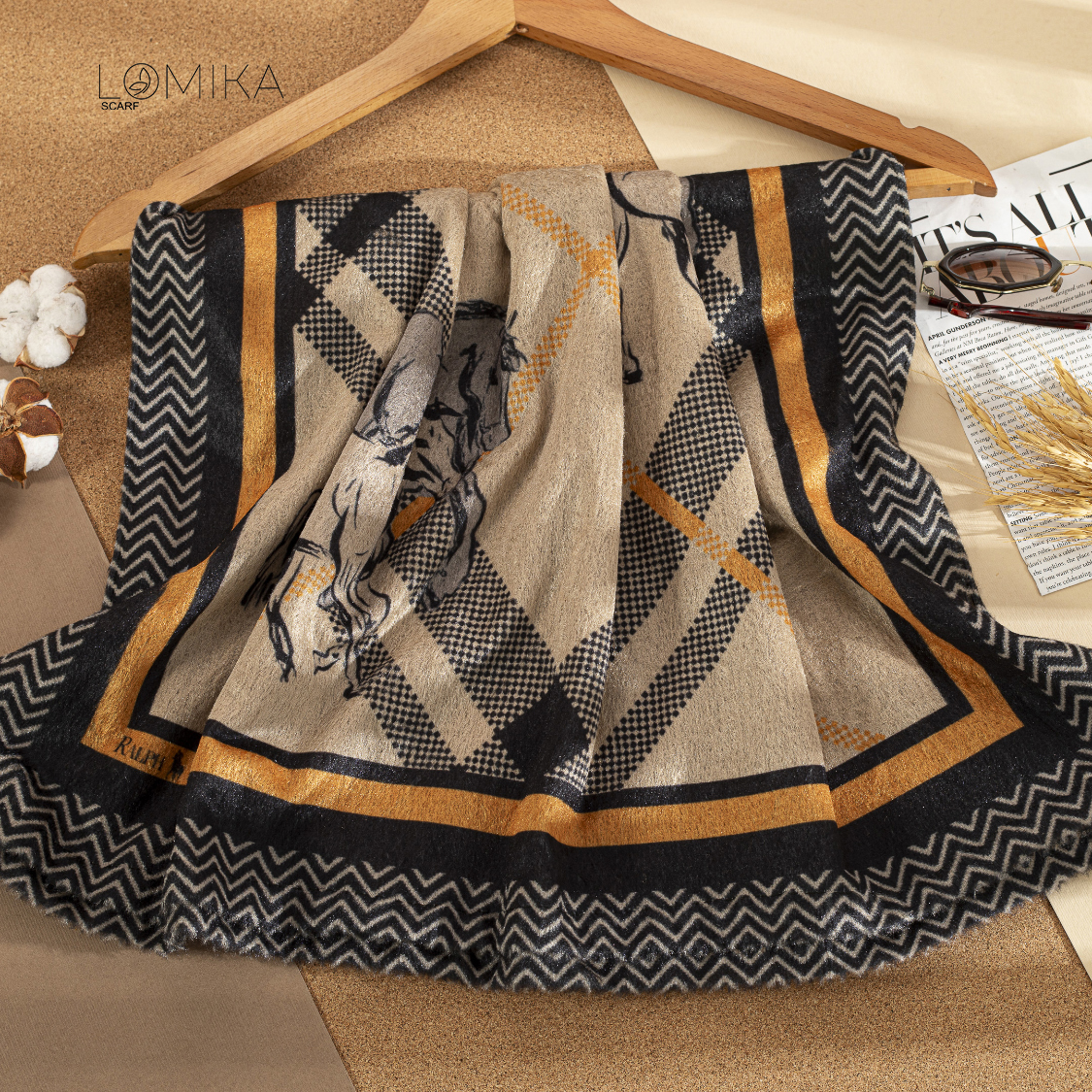 شال مخمل طرحدار سری انتخابی کد sc21 (عمده)