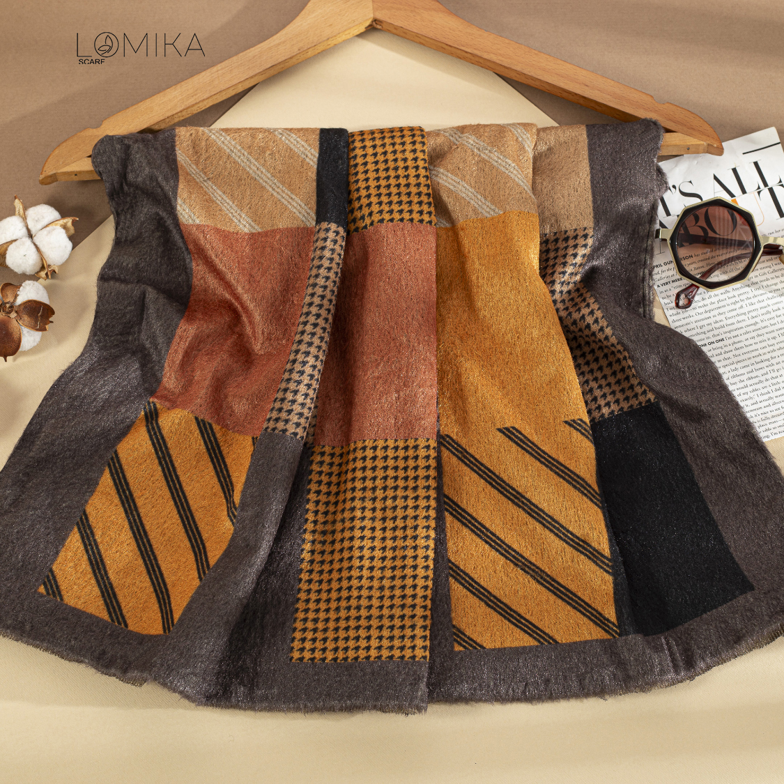 شال مخمل طرحدار سری انتخابی کد  sc25 (عمده)