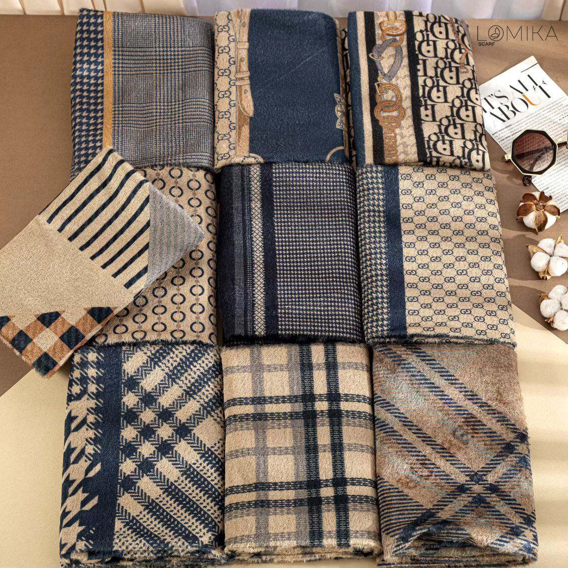 شال مخمل طرحبندی بسته10طرحی کدsc43 (عمده)