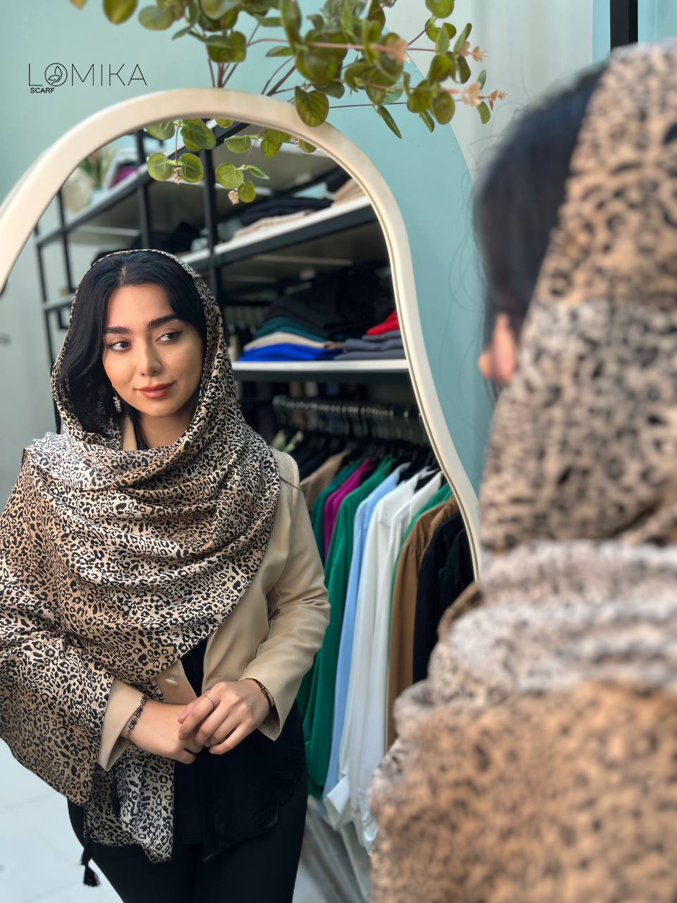 شال چاپ خیس پلنگی سری انتخابی کد sc44 (عمده)