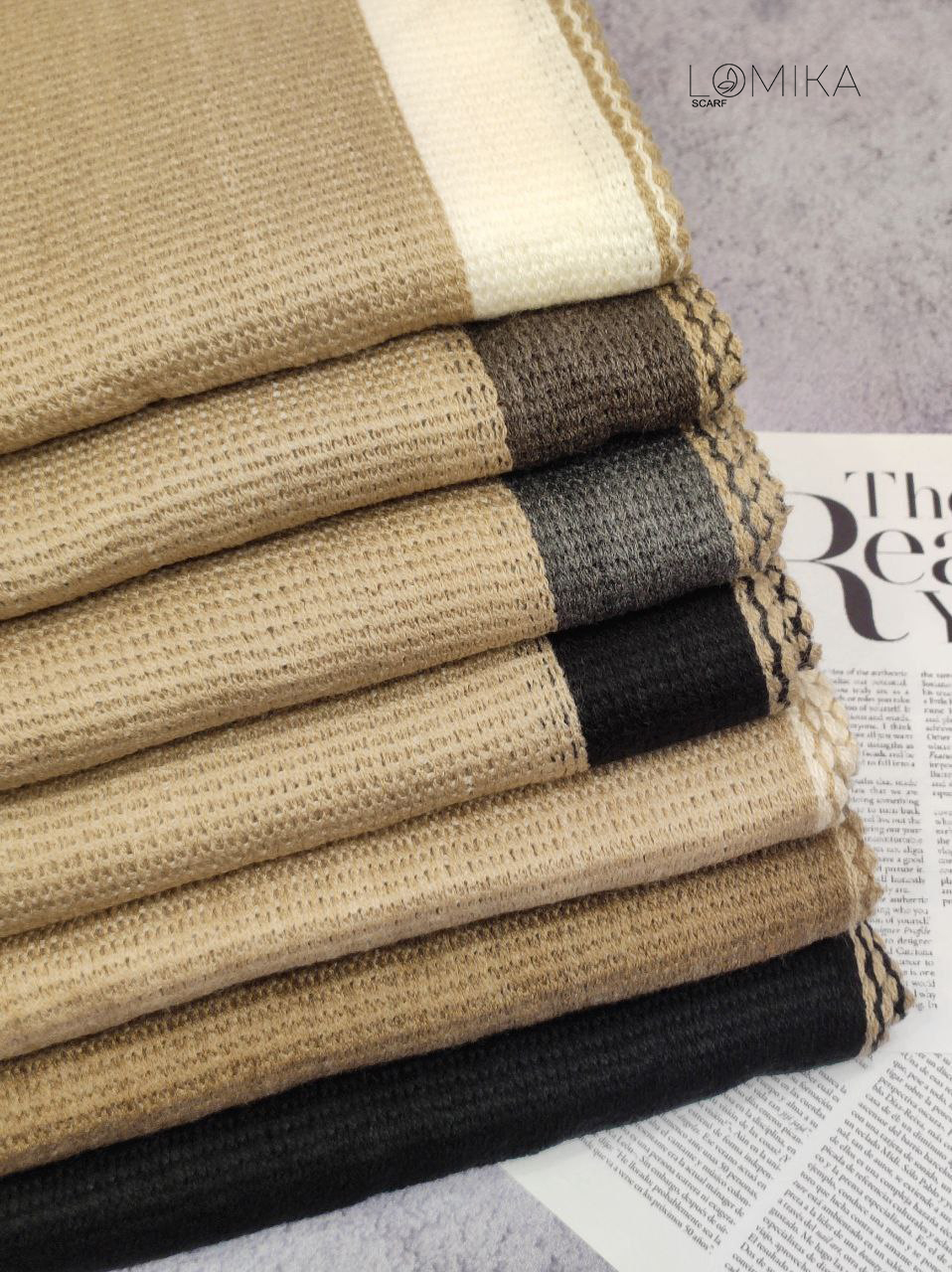 شال بافت بسته7رنگی کد sz8 (عمده)