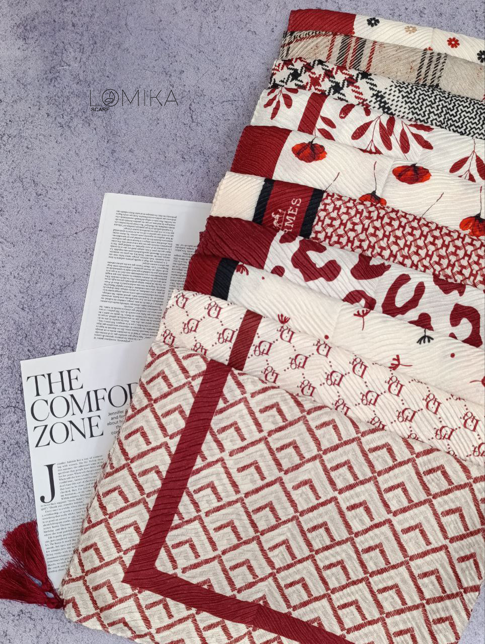 شال پلیسه پاییزه طرحبندی بسته10طرحی کد ps15 (عمده)