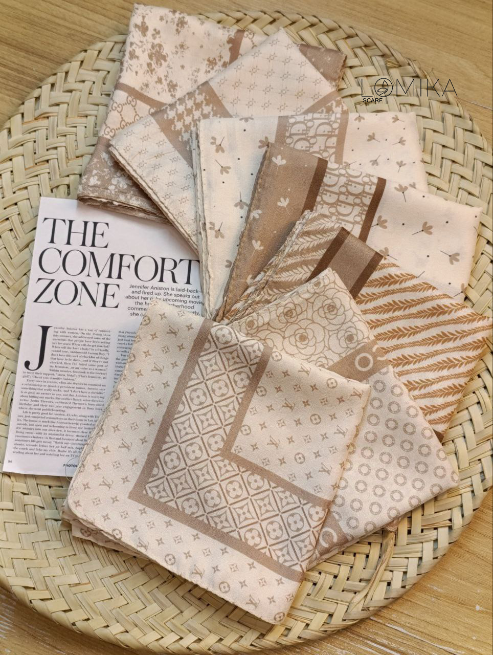 مینی اسکارف پاییزه طرحبندی بسته8طرحی کد mp2 (عمده)