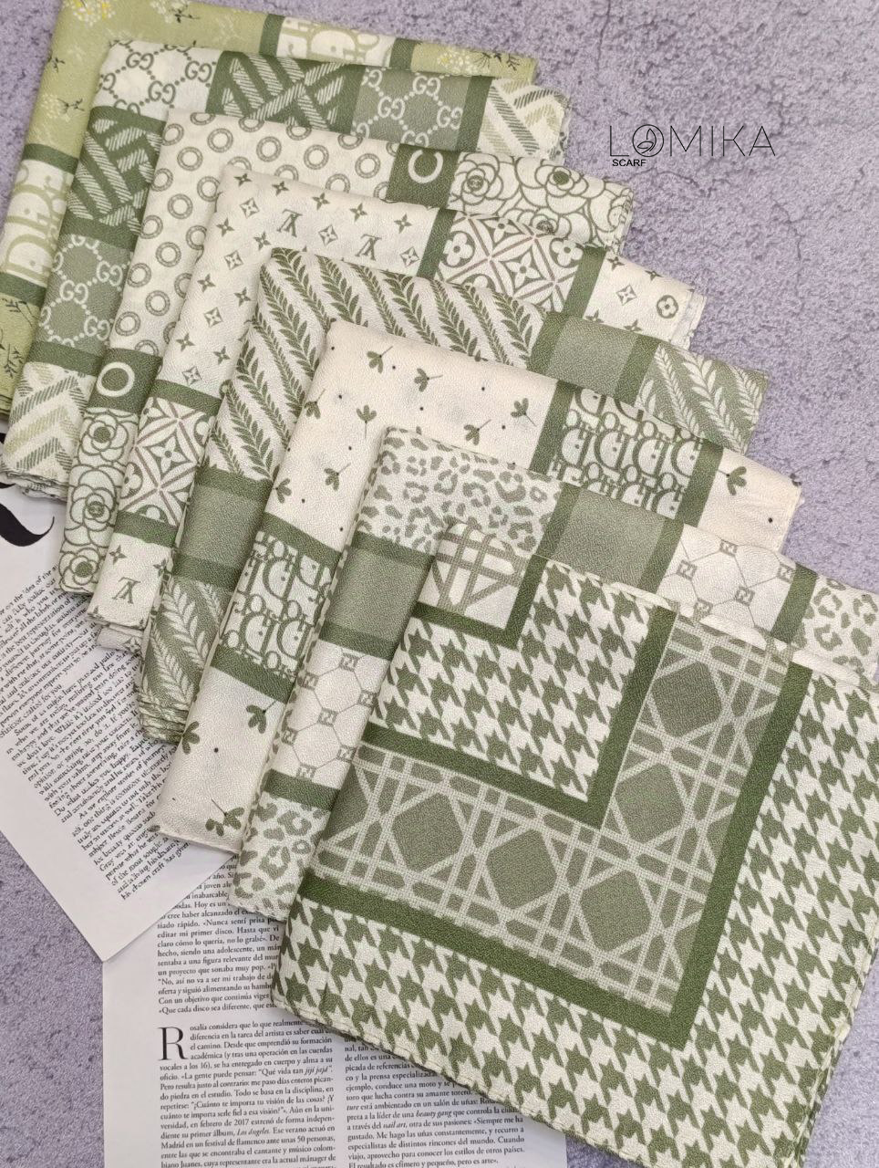 مینی اسکارف پاییزه طرحبندی بسته8طرحی کد mp3 (عمده)