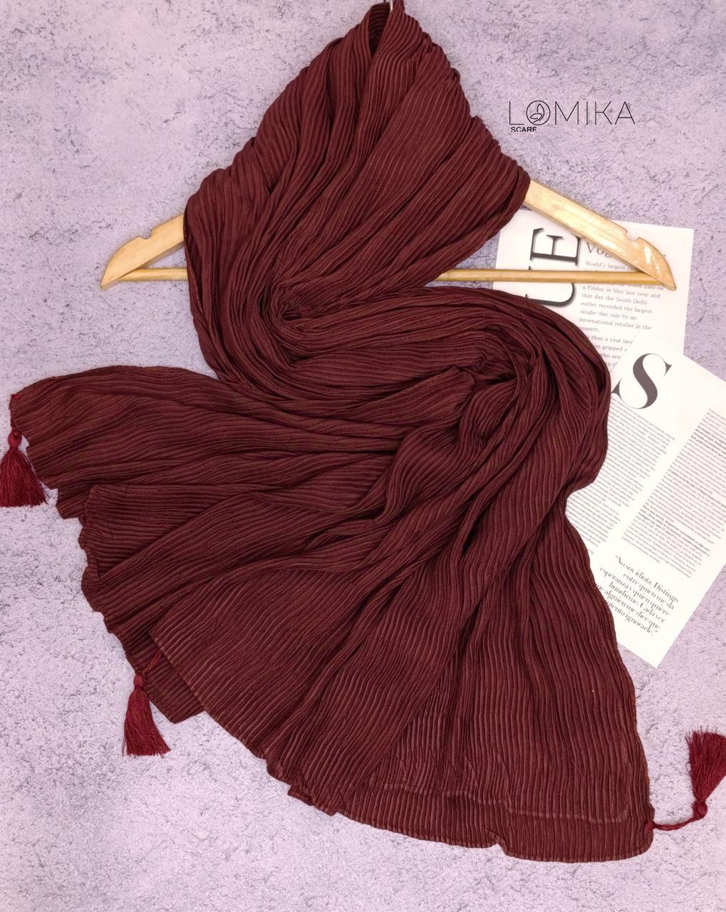 شال پلیسه زرشکی پاییزه سری انتخابی کد ps18 (عمده)