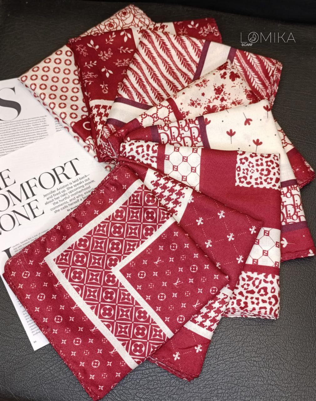 مینی اسکارف البالویی بسته8طرحی کد mp5 (عمده)