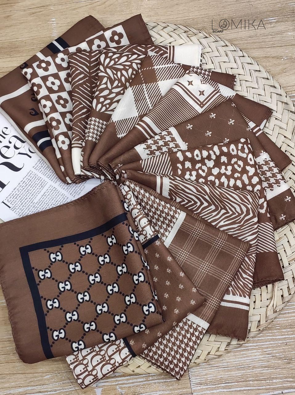 مینی اسکارف پاییزه طرحدار بسته12طرحی کد mp7 (عمده)