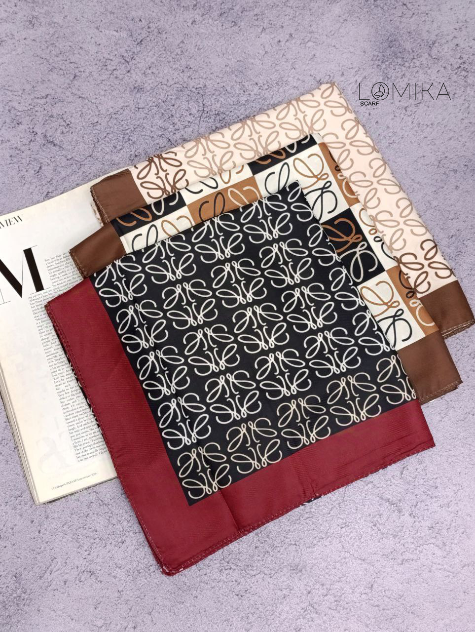 روسری ابریشم توییل بسته4رنگی کد rp33 (عمده)