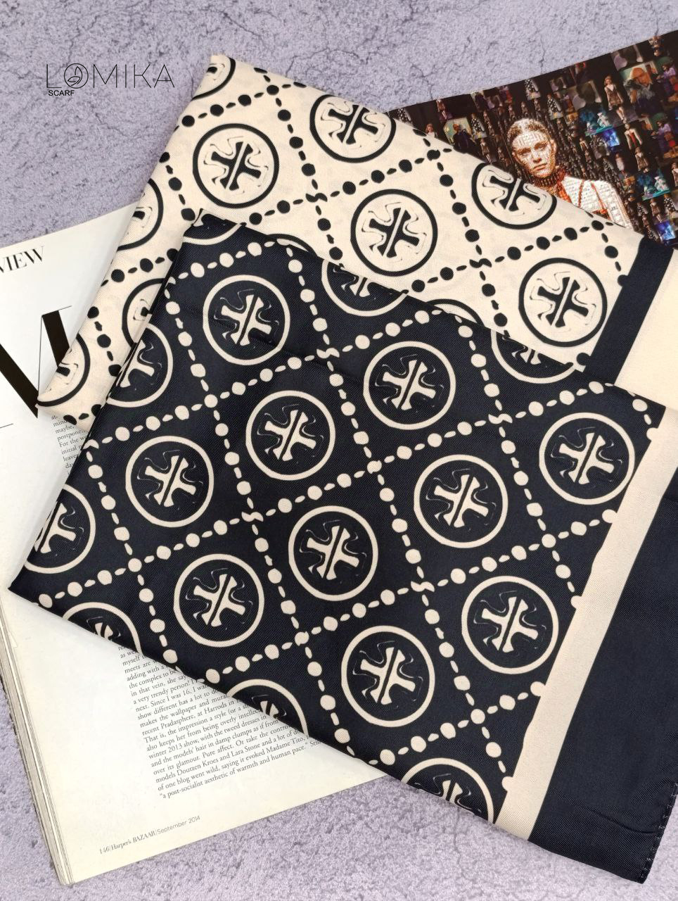 روسری ابریشم توییل بسته2رنگی کد rp35 (عمده)