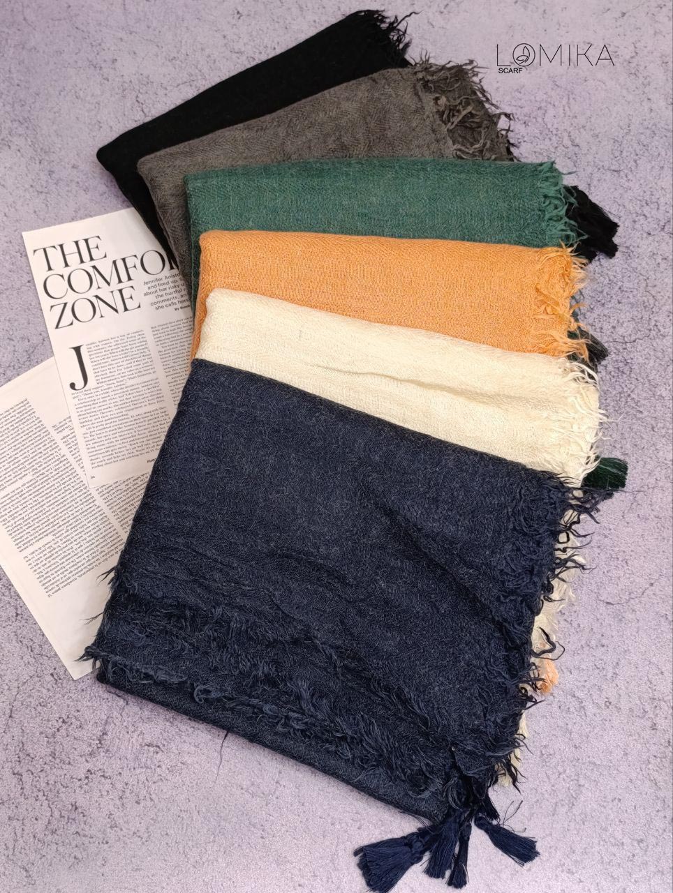 شال نخی وارداتی چهارفصل بسته6رنگی کد sa9 (عمده)