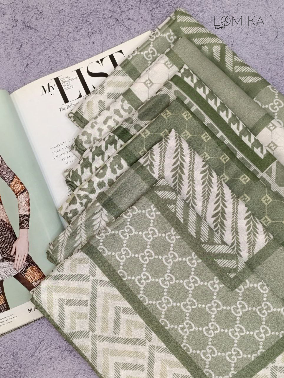 روسری پاییزه بسته6طرحی کد rp49 (عمده)