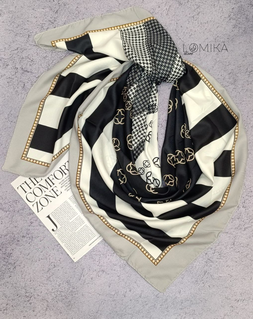 روسری ابریشم توییل سری انتخابی کد rp51 (عمده)