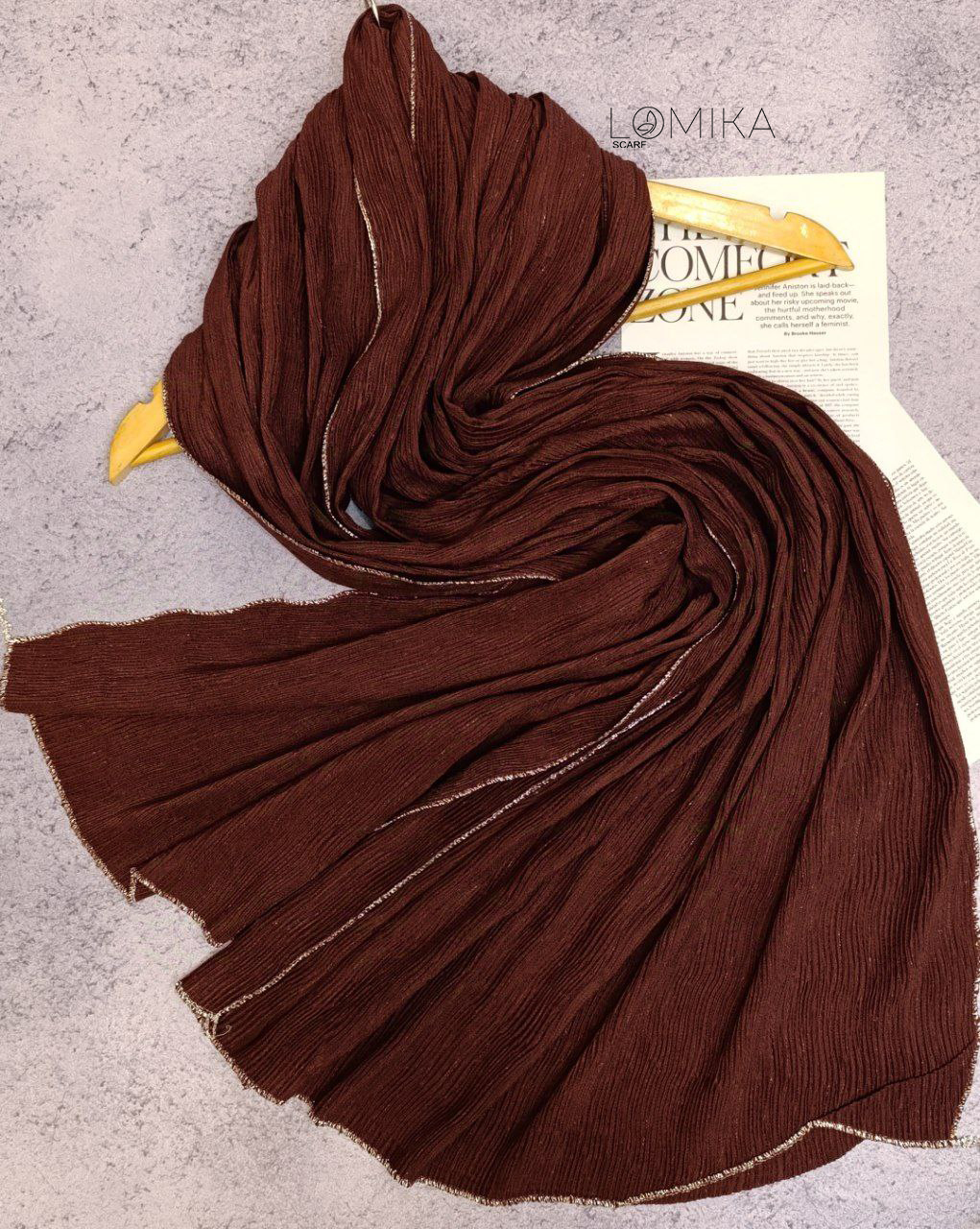 شال پلیسه زرشکی دورلمه سری انتخابی کد ps31 (عمده)