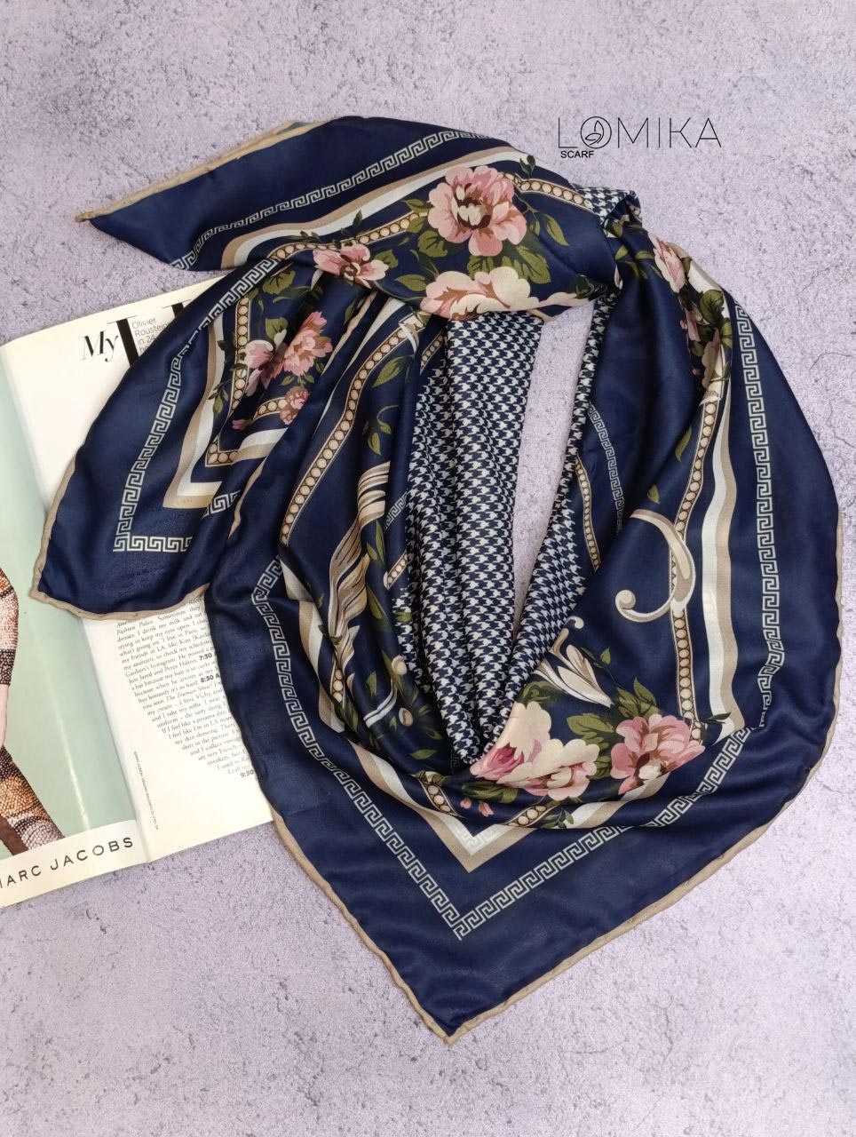 روسری حریر دستدوز بسته8رنگی کد r60 (عمده)