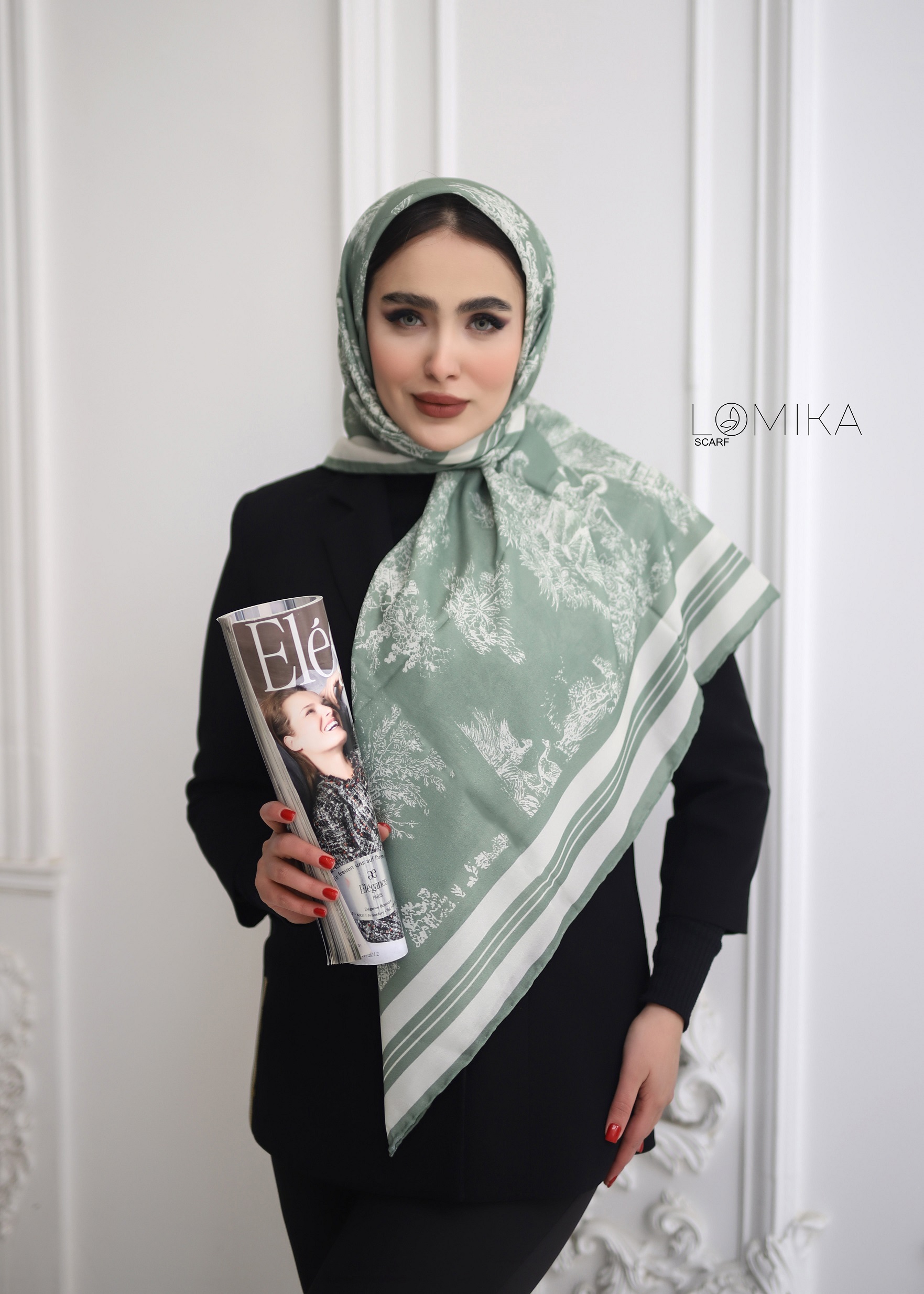 روسری حریر دستدوز بسته8رنگی کد r70 (عمده)