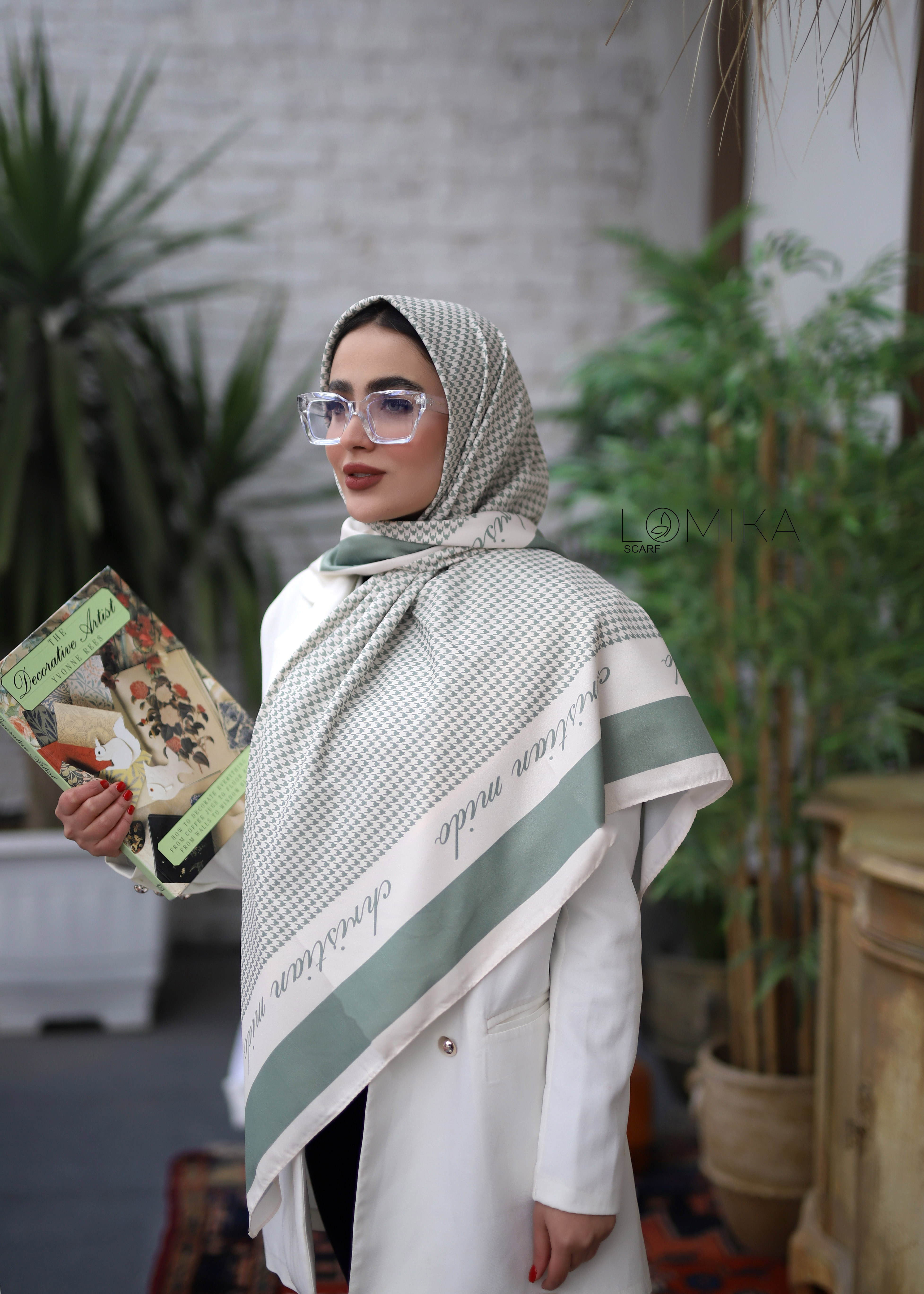 روسری ابریشم توییل پک سبز پاستیلی بسته6طرحی کد r76 (عمده)