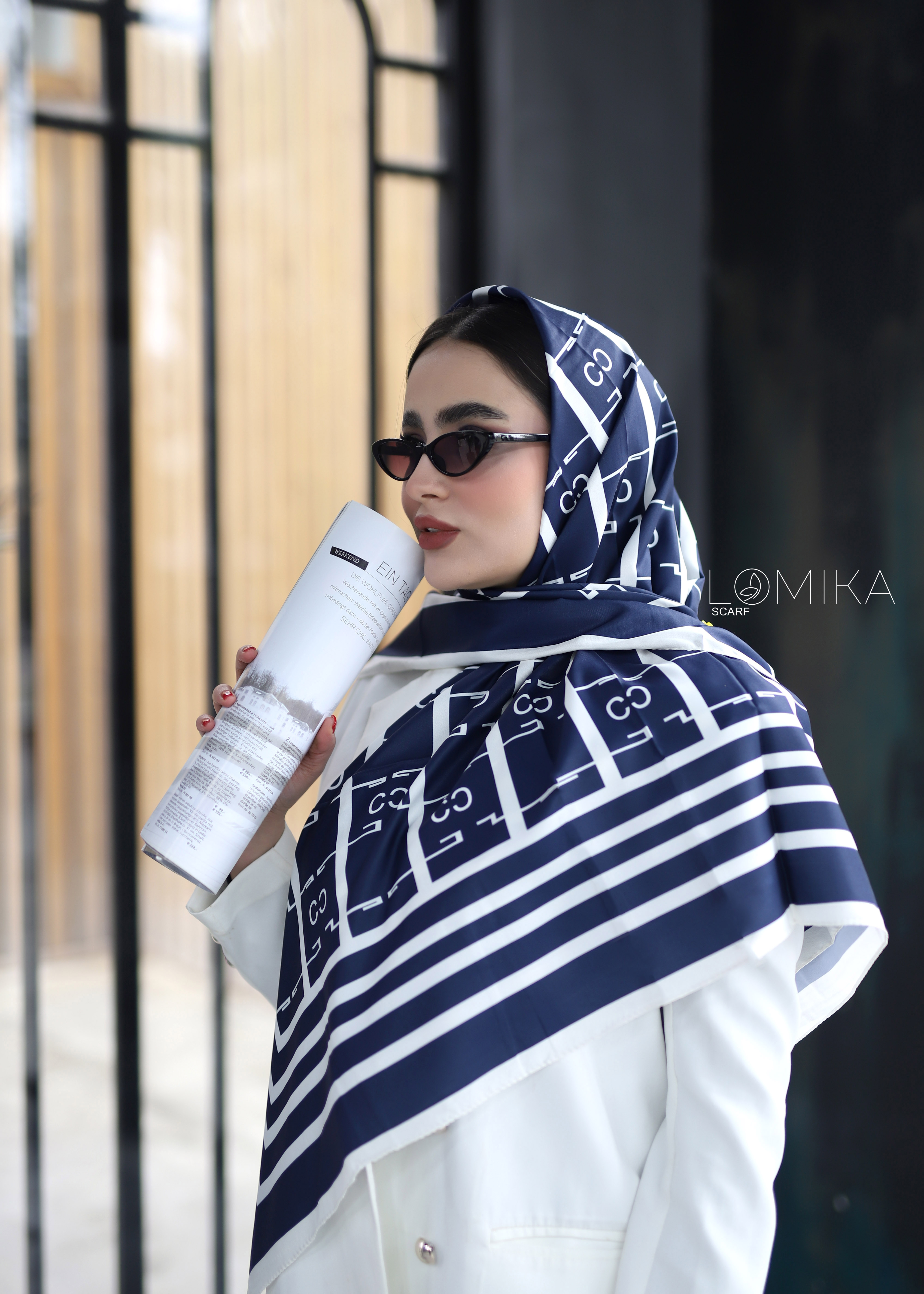 روسری ابریشم توییل پک سورمه ای بسته6طرحی کد r78 (عمده)