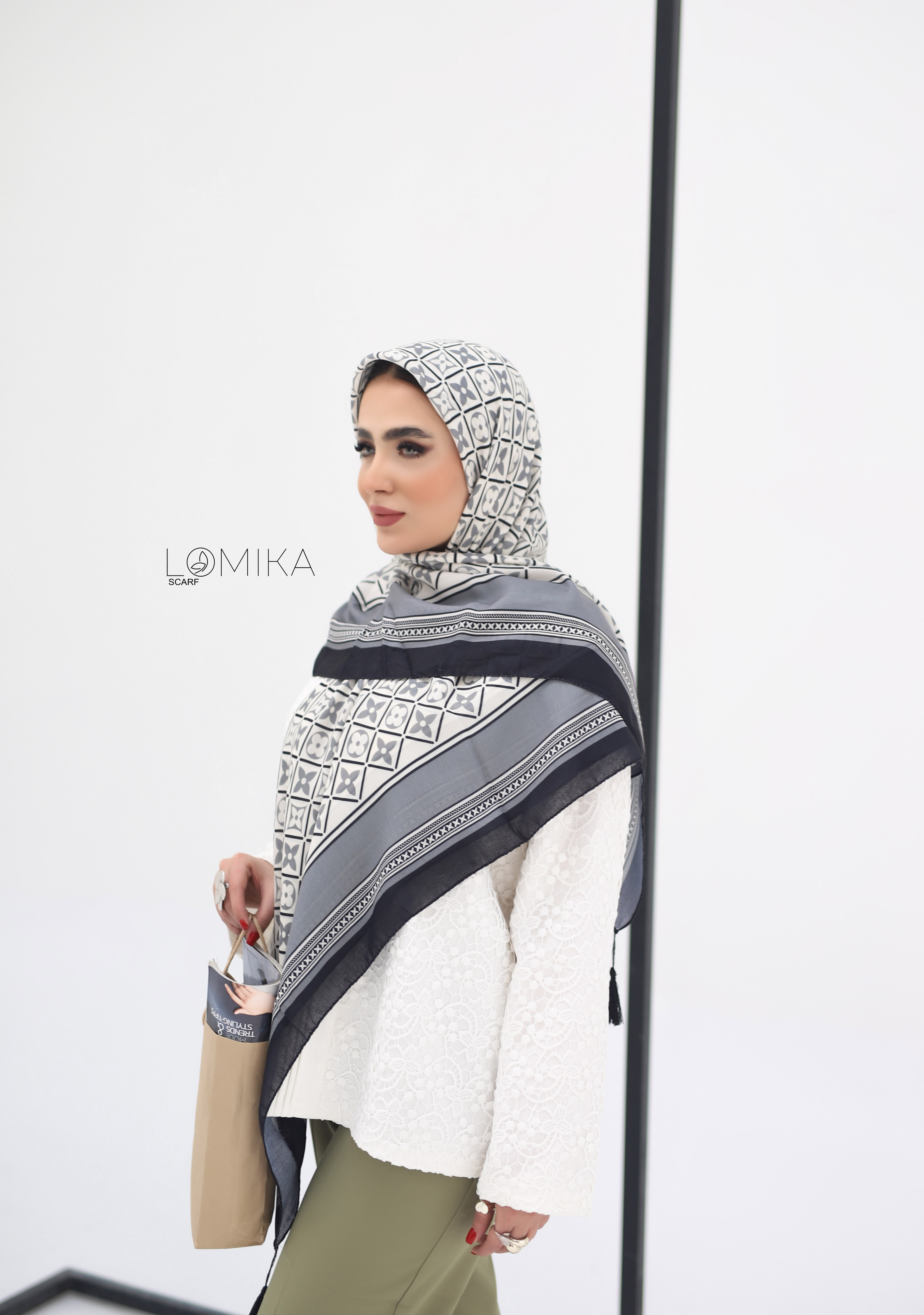 روسری نخی بسته6رنگی کد r85 (عمده)