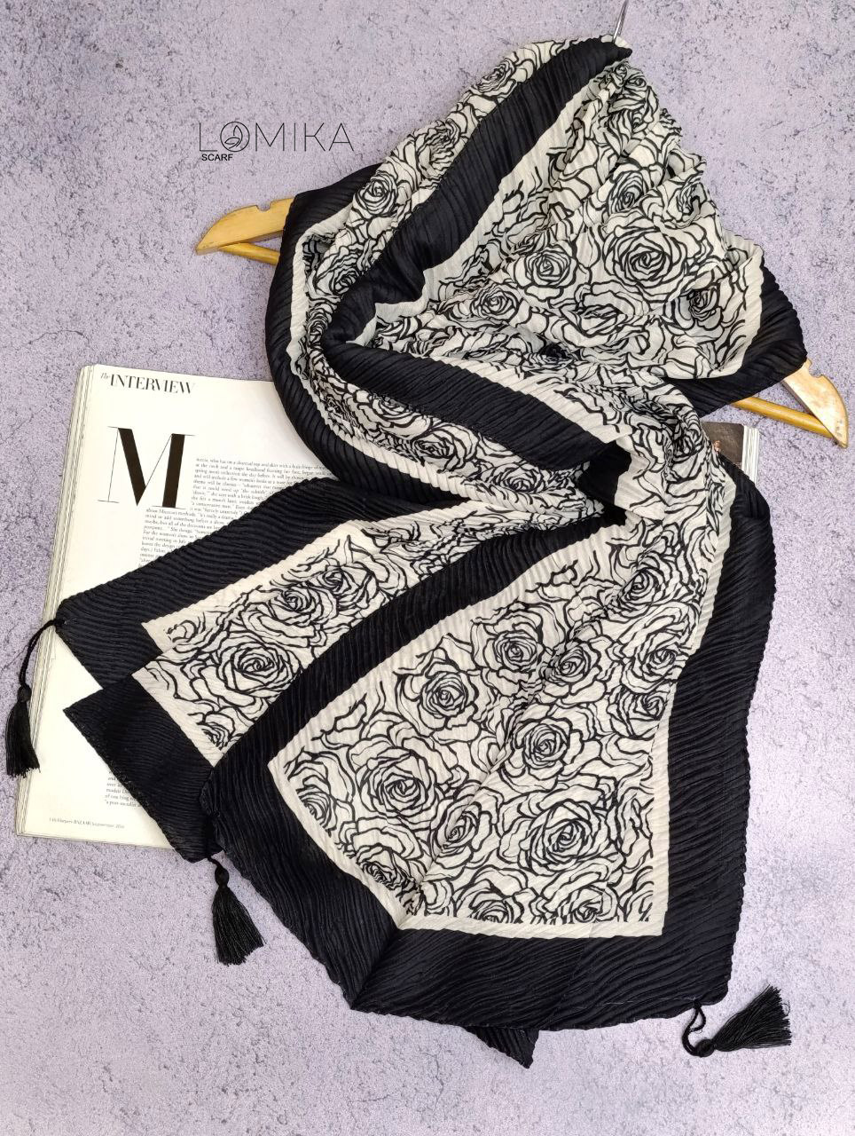 شال پلیسه طرح گل بسته8رنگی کد sp44 (عمده)