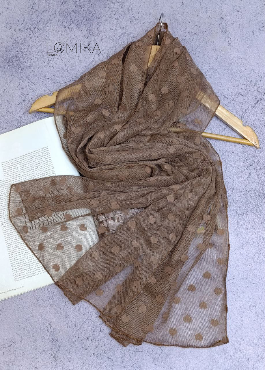 شال توری قلبی بسته10رنگی کد sm55 (عمده)