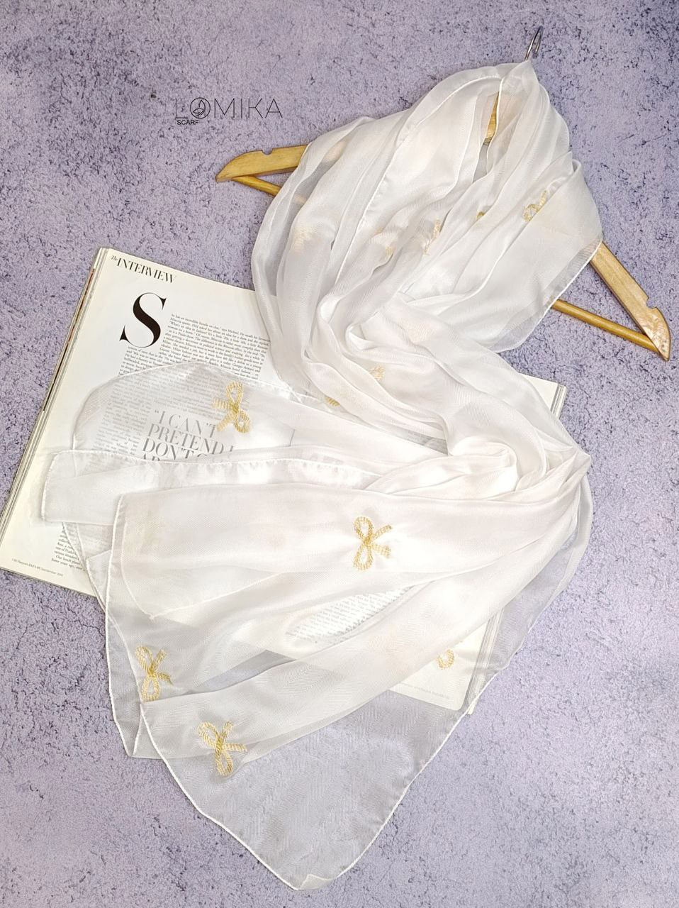 شال حریر گلدوزی پاپیون سری انتخابی کد sm60 (عمده)