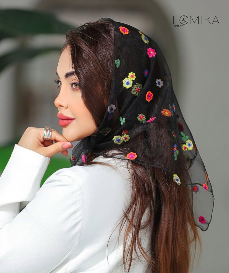 مینی اسکارف توری گلدوزی سری انتخابی کد mm20 (عمده)