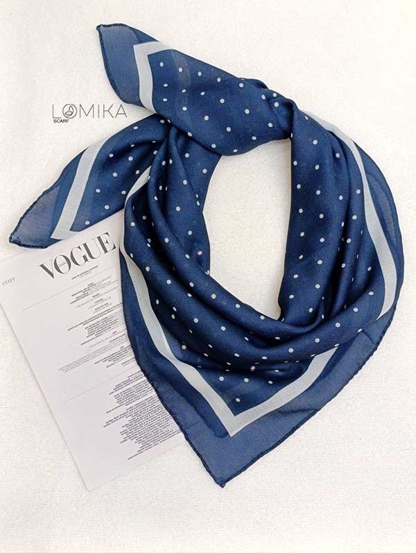 مینی اسکارف خالخالی بسته10رنگی کد mt59 (عمده)